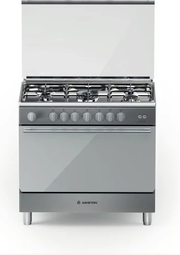 Ariston BAM951 5 Gas Burner Cooker Gas Oven-90cms, Stainless Steel