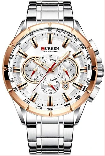 Curren WaterProof Chronograph Dated Watch - Silver