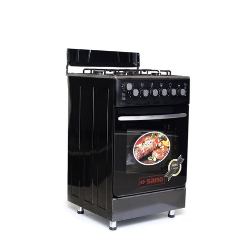 Sano 55X55 Full Gas Cooker, Electric Oven & Grill, Oven Lamp, Auto Iginition, Inbuilt Gas Regulator, Timer - Black