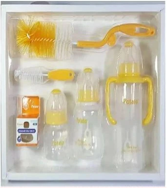 Bottle Set of 3 Bottles 240ml, 150ml, 75ml 2 Cleaning Brushes Potato Feeder Set -6Pcs