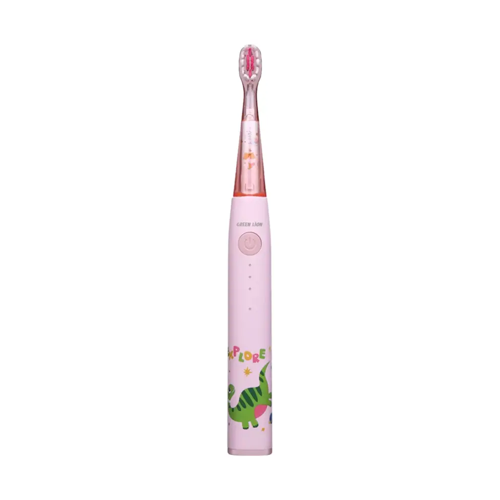 GREEN LION Electric Toothbrush for Kids with 3 Function modes and 2 Intensity Modes / Shining Lights / 2Brush Heads / for 2-10 Years Old / Food-Grade Bristles/ Children Oral Hygiene Tooth Brush