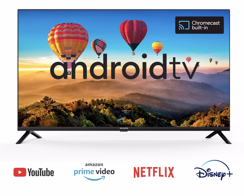 Aiwa 43-Inch HD LED Android Smart TV, HDMI, USB, Netflix, Youtube, Prime Video, Inbuilt Free To Air Decoder - Black