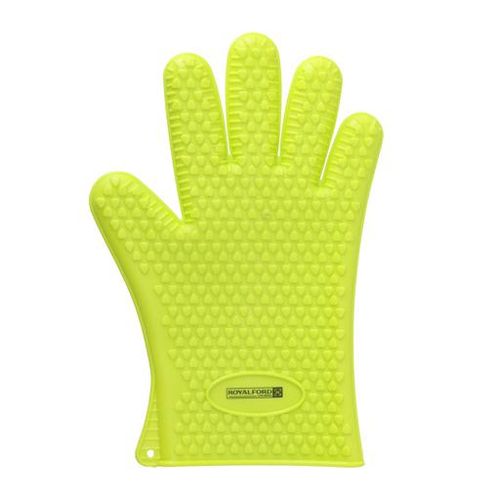 Royalford 2Pc Oven Mitt Food Grade Silicon Textured Non-Slip Surface Water-Proof And Steam-Resistant Protection- Green.