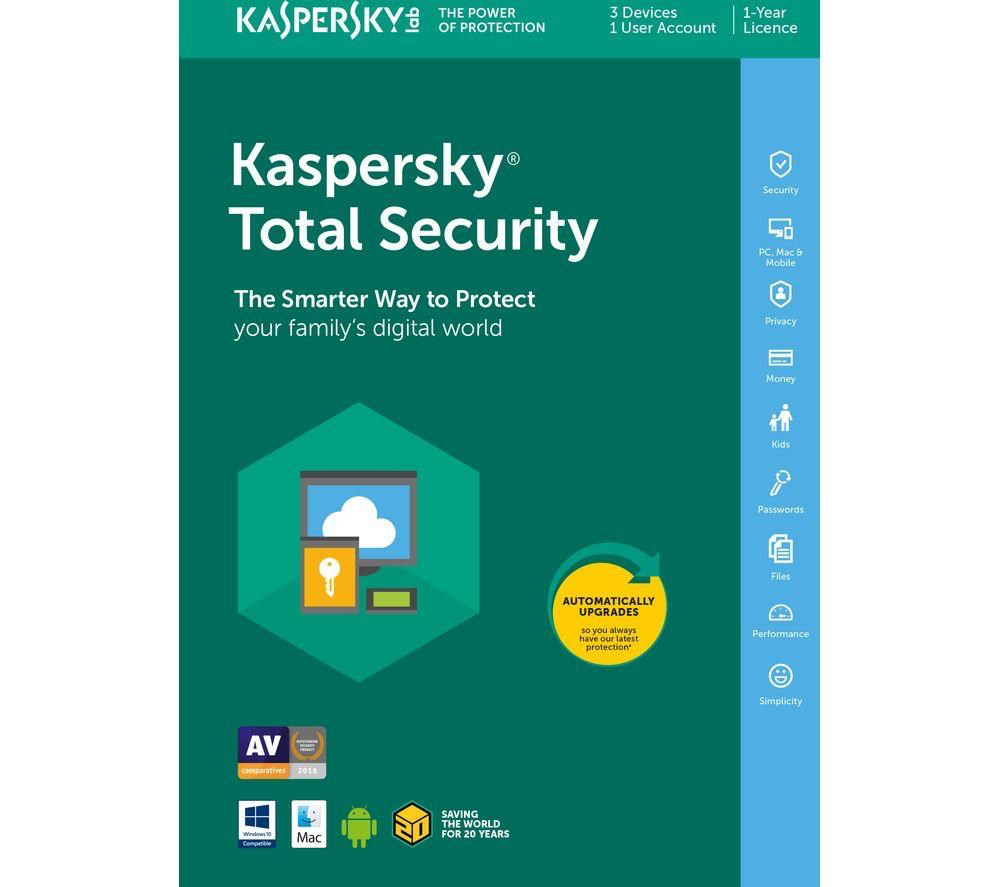 Kaspersky Total Security Antivirus 2021 3 Devices, 1 Year