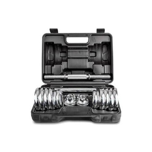 30KG Chrome Adjustable Durable Pure Iron Plated Weight Dumbells Fitness Dumbbell Electroplating Weight Bars Gym Dumbells Barbell Roller Set for Men Body Building Home