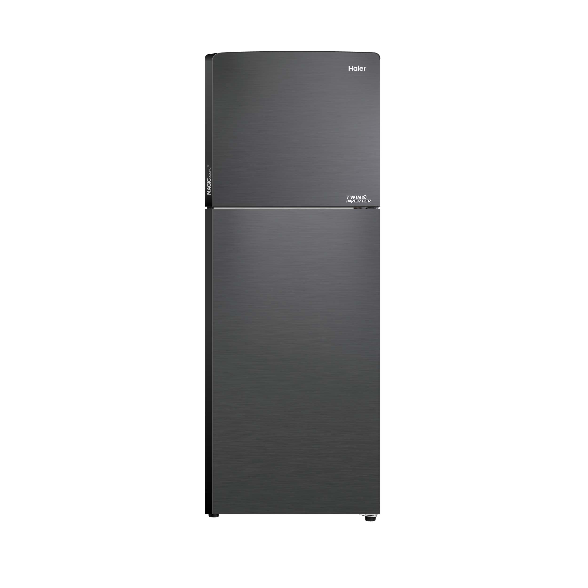 Haier 298 Litres Fridge, (Net 270L) HRF-298FA(KE), Double Door Top Mount Freezer Refrigerator, Frost Free, Twin Inverter Compressor, Pocket Handle - Black Silver