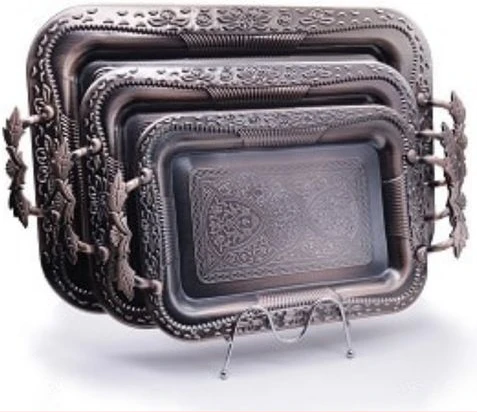 3 Piece Metallic Trays – Copper