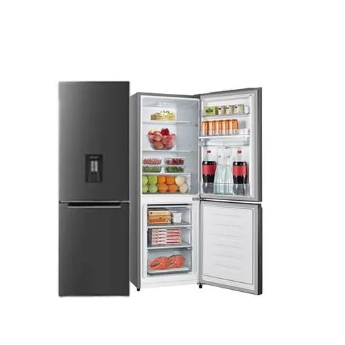 CHiQ 340-Litres Fridge CBM340DSK3; Double Door Bottom Freezer Defrost Refrigerator - Black (3YRs WRTY)