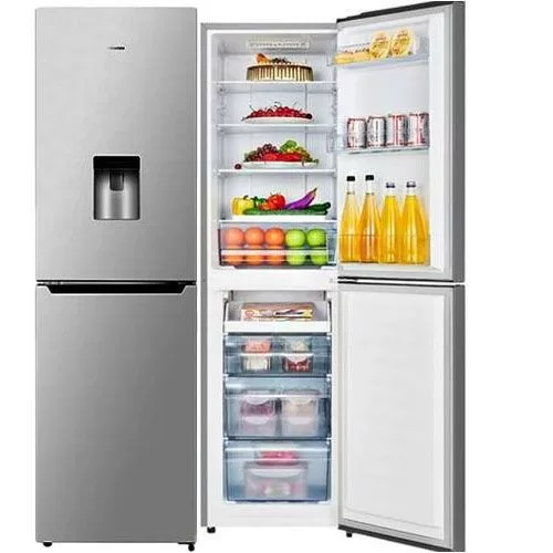 Hisense 330 - Litre Fridge, (Net 251L: Fridge 171L + Freezer 80L) RD-33WC4SB1 Double Door Frost Free Bottom Freezer Refrigerator - Silver (3YRs WRTY)