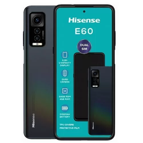 Hisense E60 - 6.95" 4GB RAM 64GB ROM 16MP 5150mAh - Black (1YR WRTY)