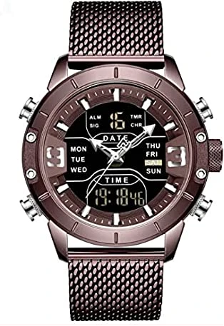 Naviforce Creative Analog-Digital Dual Quartz Sports Multi-Function Military Style Men's Wrist Watch - NF9153