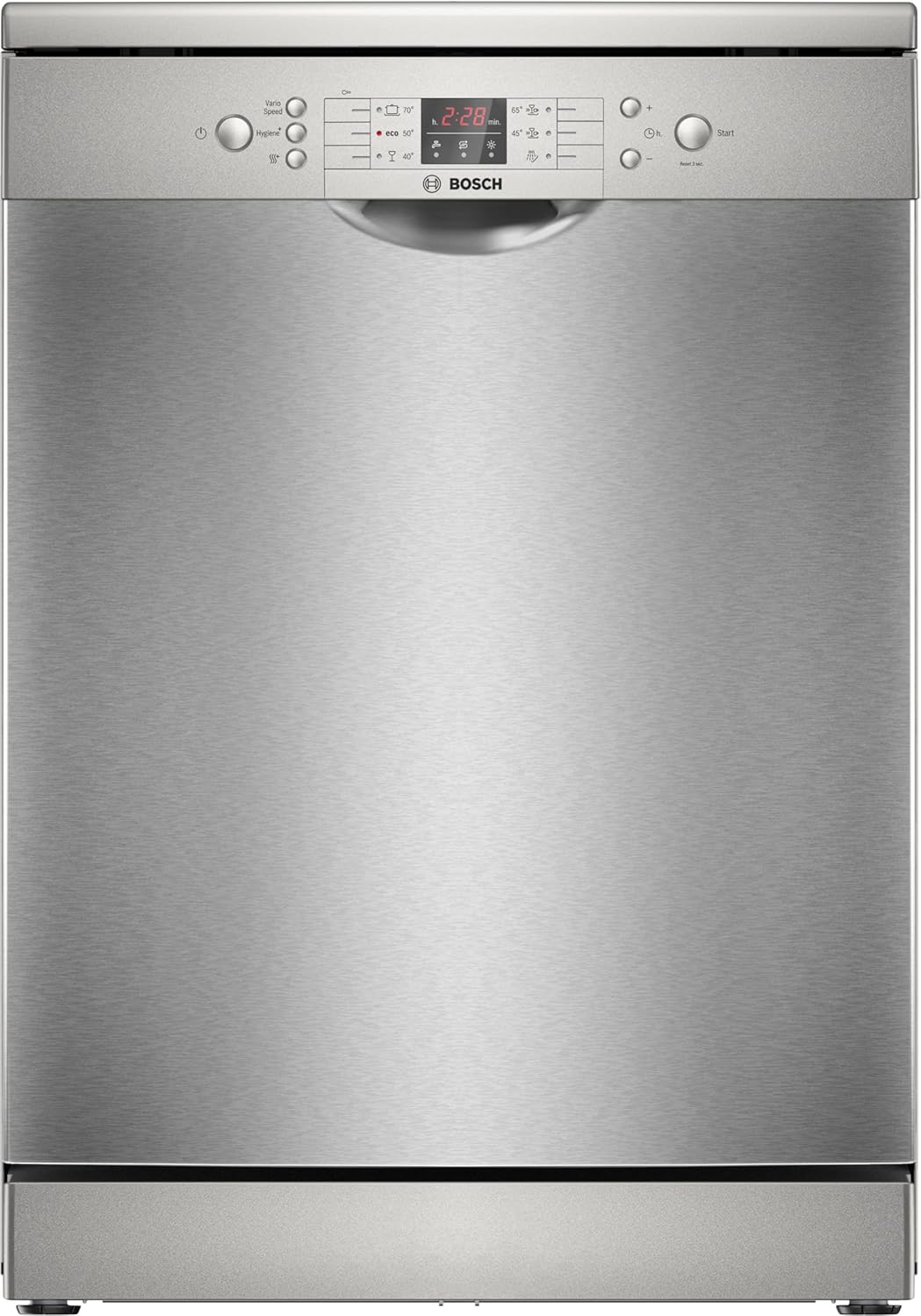 BOSCH Free-Standing Dishwasher, 12 Place Settings, Series 2, 6 Programs, VarioSpeed, HygienePlus, 10.4 L, 2400 W, SMS26AI00M, Brushed Steel 10.4 L 2400 W SMS26AI00M Brushed Steel