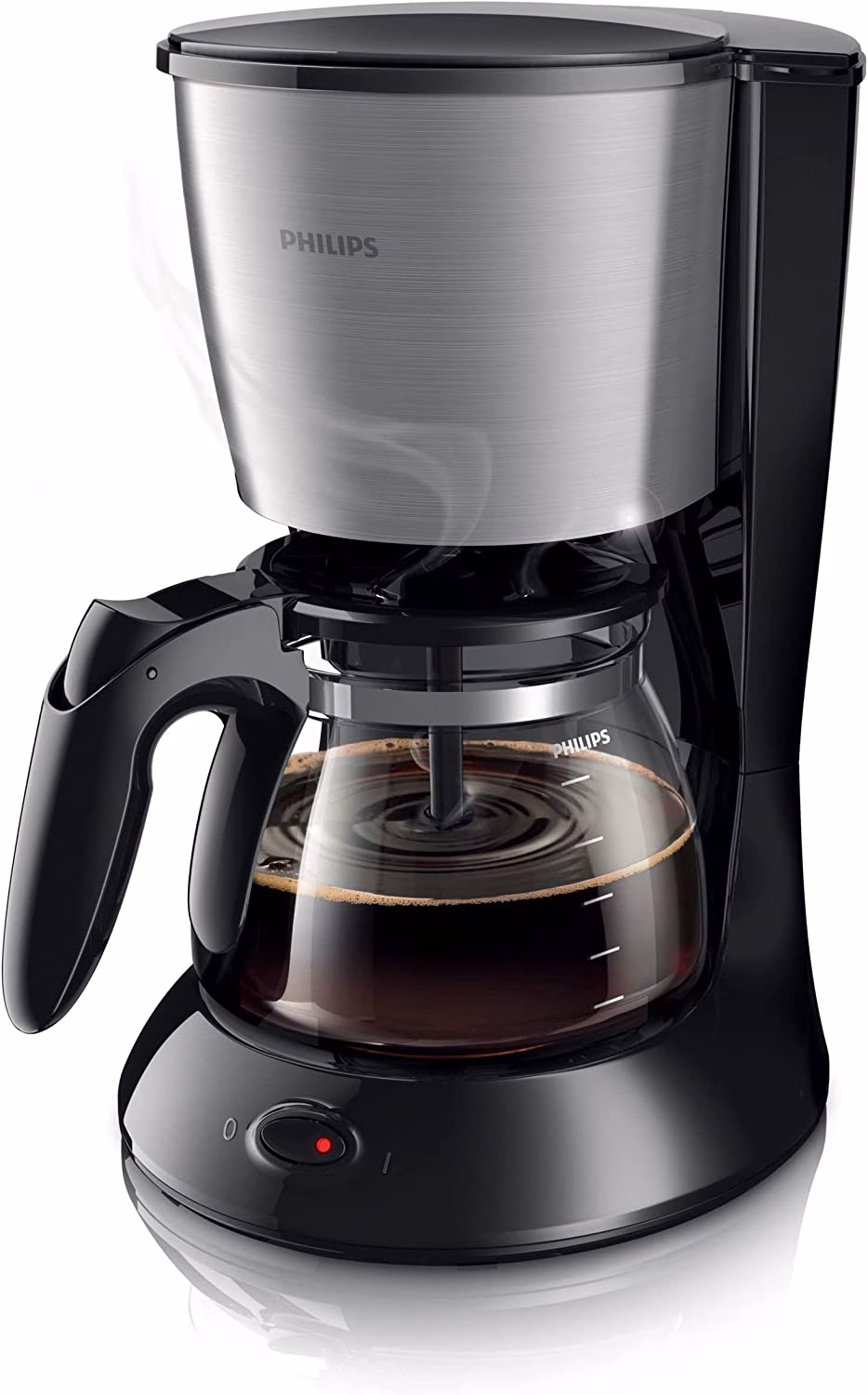 Philips Daily Collection Coffee Maker HD7462/20, 1.2L Glass Jug, Aroma Twister, Drip Stop, 1000W - Black