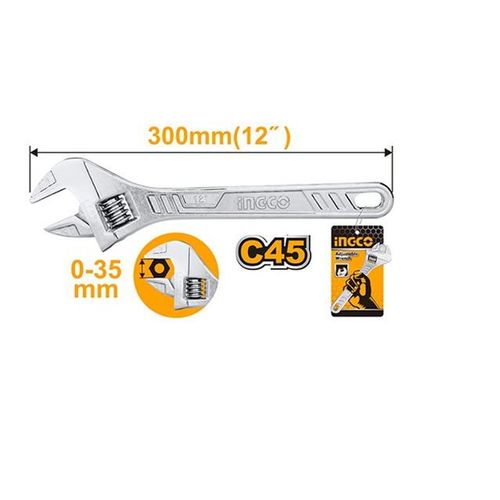 INGCO Adjustable Wrench 300mm HADW131122