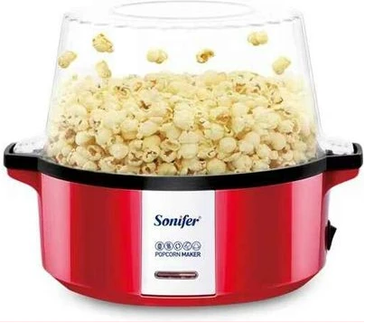 Sonifer Professional Oil Hot Plate Multifunctional Electric Mini Popcorn Maker Machine - Red