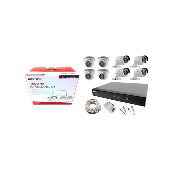 Hikvision 8 Channel Hikvision Full HD CCTV Cameras - White