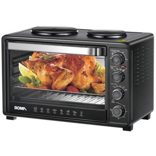 Boma 50 Litres Electric Grill Oven Cooker With 2 Hot Plates- Black