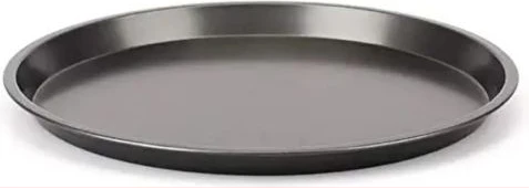 Non-Stick Pizza Steel Baking Round Oven Tray Pan, 30cm - Black