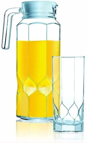 Luminarc 7 Piece Octime Diamond Water & Juice Drinkware Set- Clear.