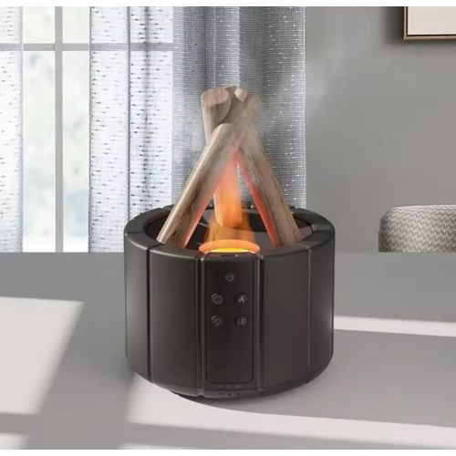 USB Air Ultrasonic 7 Colorful Lights Silent Bonfire Flame Humidifier, 7.9in 250ml Bonfire Diffuser With Remote Control, Simulated Campfire Humidifier Essential Oil Fragrance Perfume Machine, Flame Air