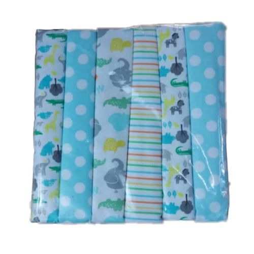 Cotton 6pc Baby Receiving, Swaddling Sheets-Multicolor