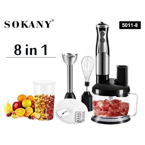 Sokany 8-in-1 Multifunction Electric Blender Food Juice Maker Meat Grinder Egg Beater Vegetable Stand Hand Blender For Kitchen - Black
