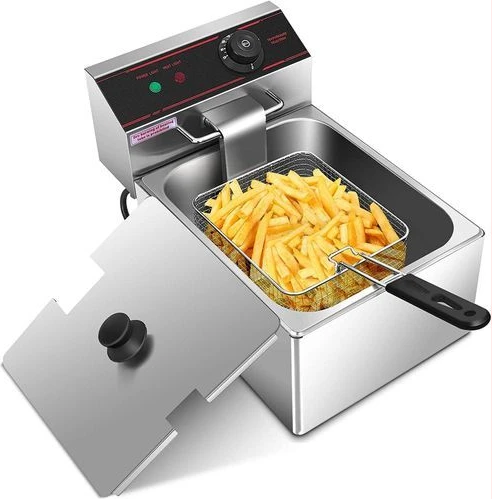 Pixel 6 Litres Commercial Deep Fryer Stainless Steel - Silver