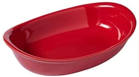 Pyrex Oval Ceramic Oven Serving Baking Dish 31 X 21Cm - Red