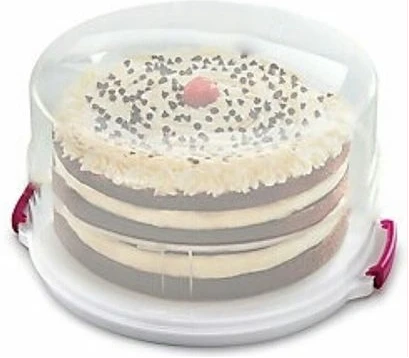 Portable Cake Storage Bin Cupcake Holder Container Box- White