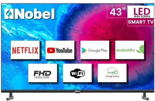 NOBLE 43-Inch Smart TV N43; Android Full HD LED TV,  WiFi, 3- HDMI Ports, USB, Inbuilt Free To Air Decoder - Black [1 YR WRTY]