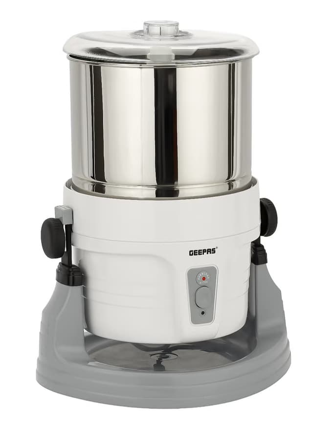 Geepas Wet Grinder - Stainless Steel Drum 2L Capacity GWG44063N - Interlocking Mechanism Transparent Lid & High Quality Grinding Stones - Ideal for Dhal, Grains, Curry Paste, Cutney, Idly Dosa Batter 