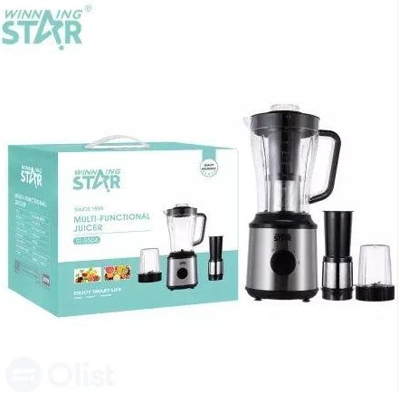 Winning star 3 In 1 Multifunctional Fruits Electric Blender Juicer - Silver/Black