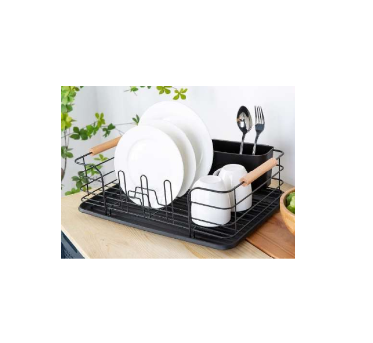 Homeway Dishrack with Wooden Handle - HW3857