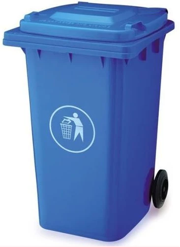 Outdoor 240L Plastic Waste Bin Dustbin - Heavy Duty Garbage Bin  Blue