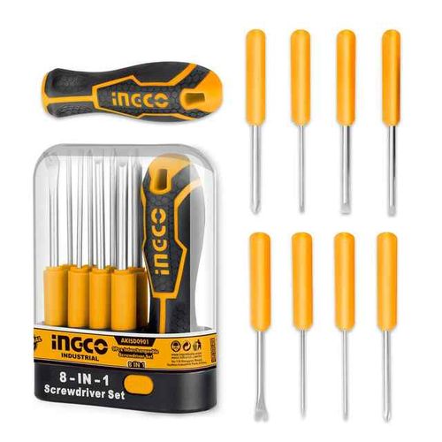INGCO 9 Pcs Interchangeable Screwdriver Set AKISD0901