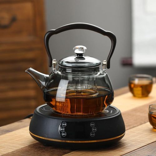 1 Litre Pottery Kettle for Stove top Clear Kettle Decorate Gas Kettle High and Low Temperature Resistant Borosilicate Glass Beam Pot Office Teapot with Anti-Scald Handle Kitchen Supplies Tea Maker Hea