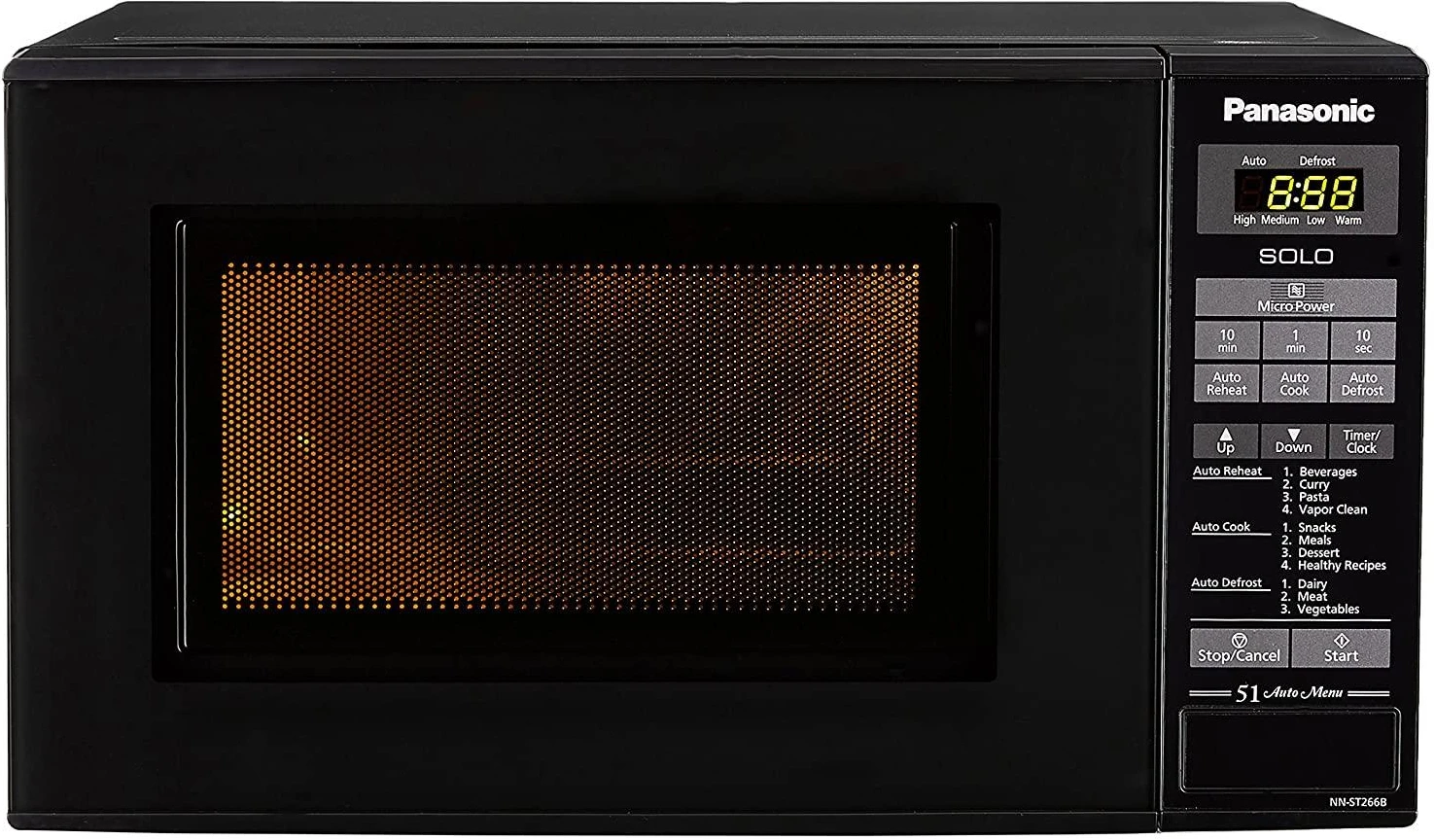 Panasonic 20L Solo Microwave Oven (NN-ST266BFDG, Black, 51 Auto Menus)