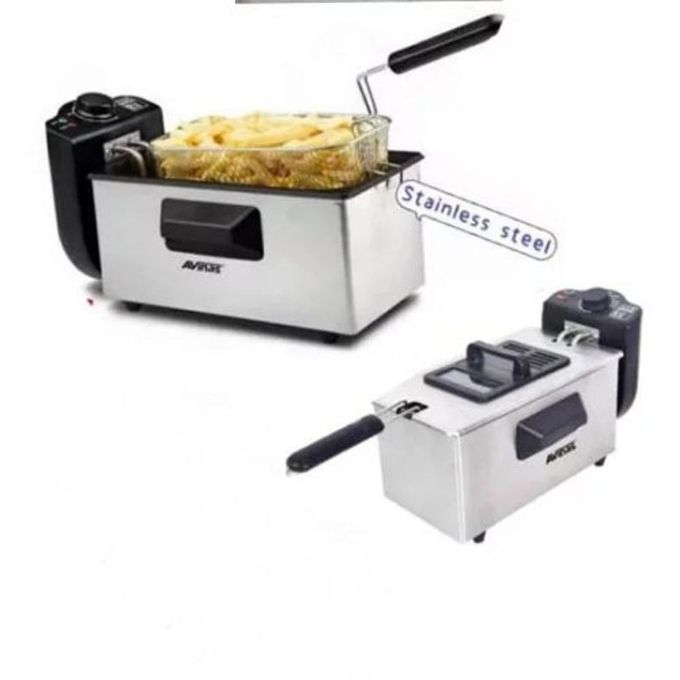 Avinas 3.8 Litre Oil Chips Chicken Deep Fryer With Removable Bowl & Thermostat - Sliver