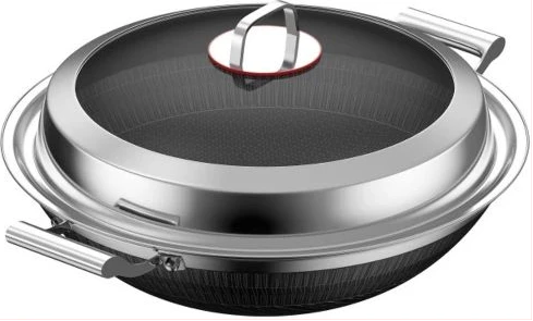 34Cm Non-stick induction Wok Cookware Saucepan Pot- Silver.