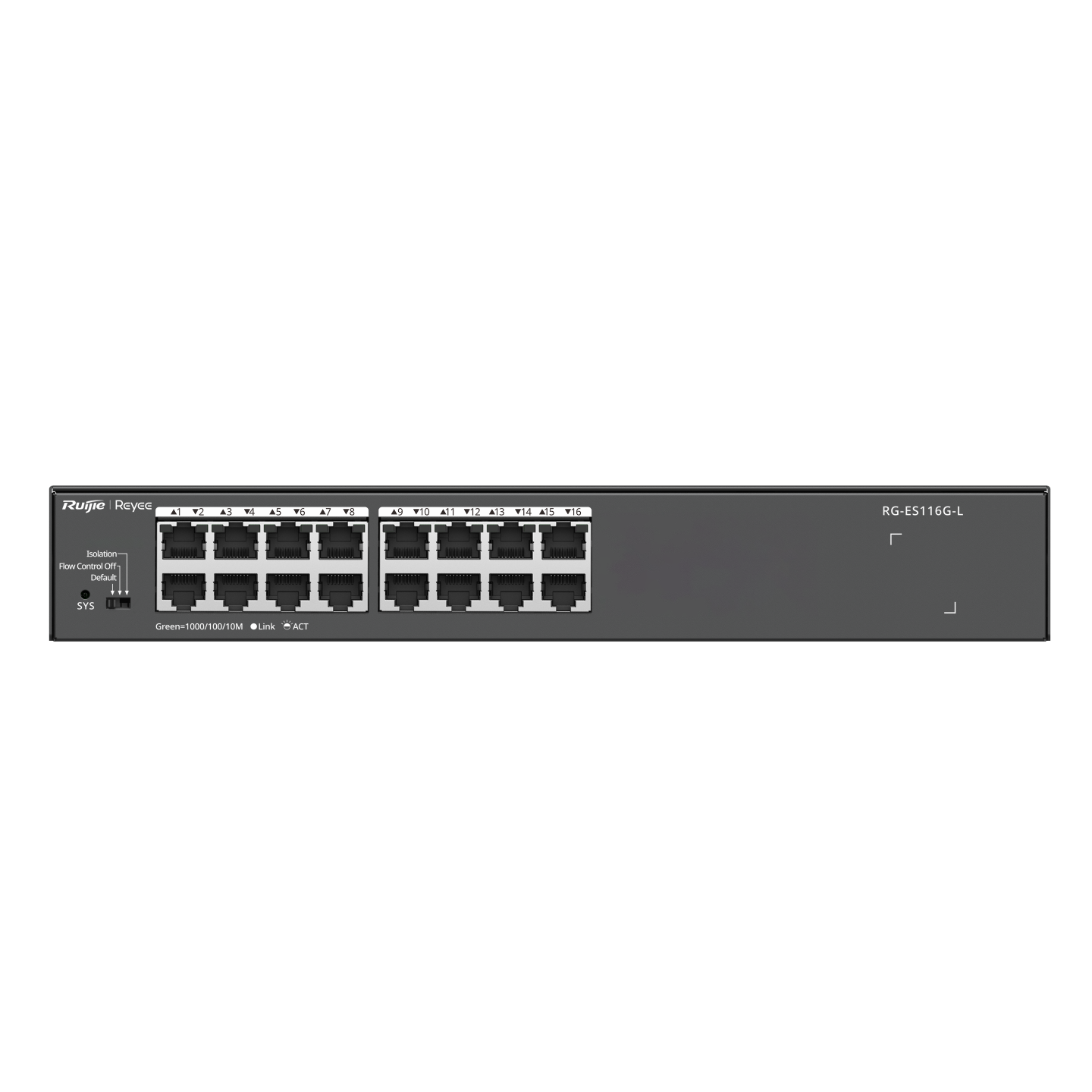 Ruijie RG-ES116G-L, 16-Port 10/100/1000 Mbps Unmanaged Non-PoE Switch