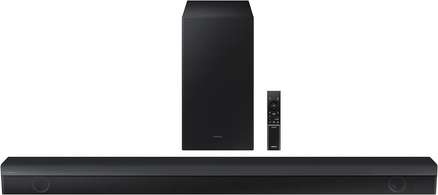 SAMSUNG HW-B650 3.1ch Soundbar w/Dolby 5.1 DTS Virtual:X, Bass Boosted, Built-in Center Speaker, Bluetooth Multi Connection, Voice Enhance & Night Mode, Subwoofer Included