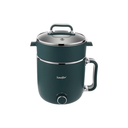 Sonifer 1.8L Kitchen Multifunctional Electric Cooker 304 Stainless Steel Double Layers Hot Pot Electric Steamer Cooker.