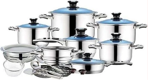 Zepter 25 Pieces Of Heavy Stainless Steel Saucepans Cookware, Silver