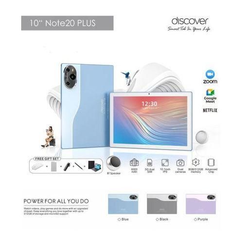 Discover Note 20 Plus – 10 Inch 512GB ROM – 8GB RAM – 6000mAh Android Tablet PC 5G Dual Sim With Dual Camera And Advanced Chip- Multicolor