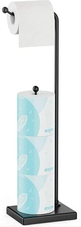 Toilet Paper Holder Stand Tissue Rack Storage -Black.