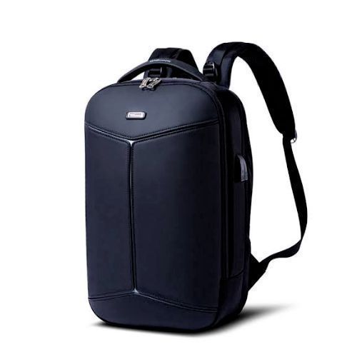 High Capacity Waterproof Anti-Theft Laptop Bag with USB Port - Black