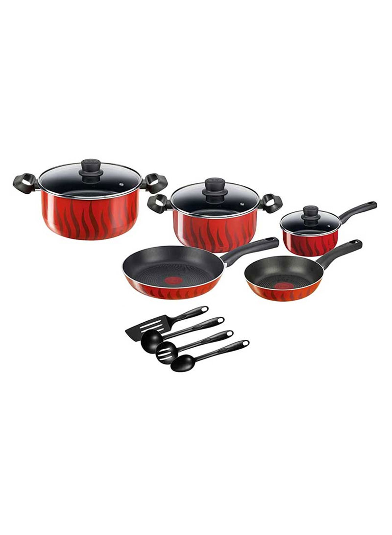 TEFAL Tempo Flame, 12 Pcs Aluminium Cookware Set, 2 Years Warranty,C3079282