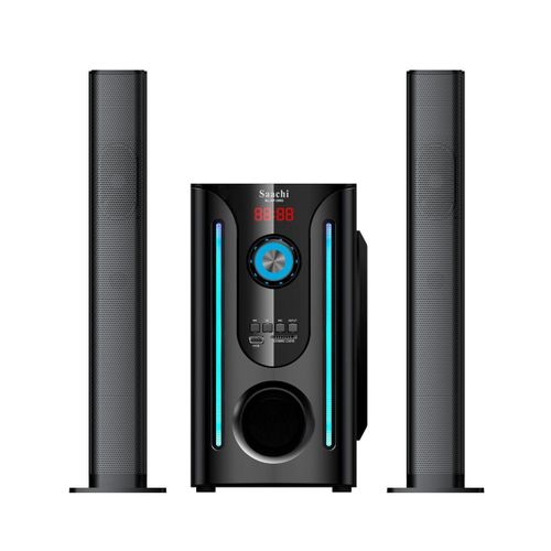 Saachi 2.1 Channel Tower Multimedia Speaker System – Bluetooth, USB, FM, AUX & Remote Control - Black