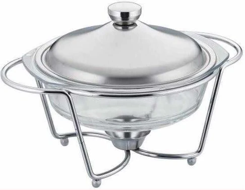 2Litre Glass Soup Chafing Serving Dishes Warmer - Colorless.