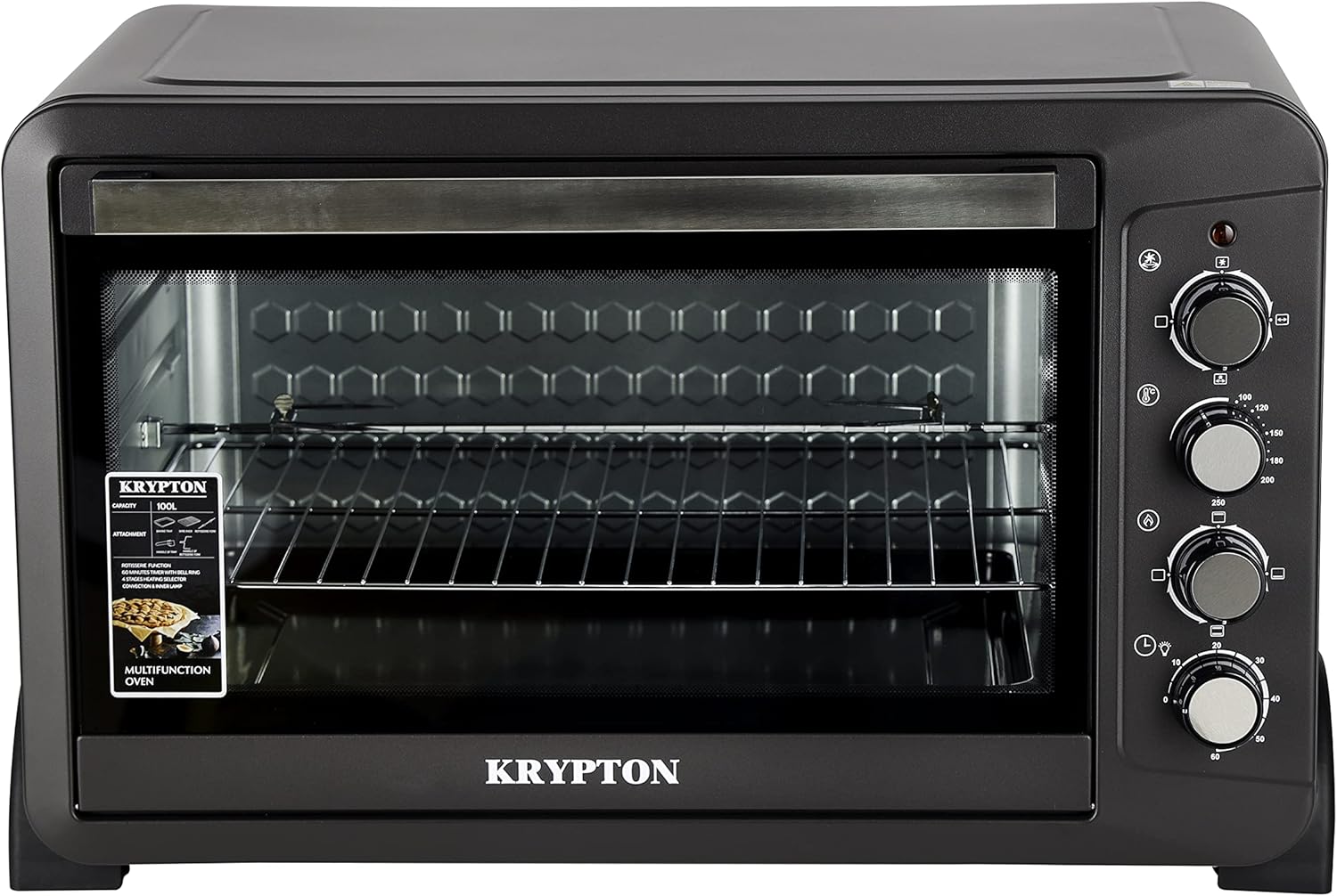 Krypton 100L Electric Oven with Rotisserie & Convection, 2800W, KNO6356 100L - Black